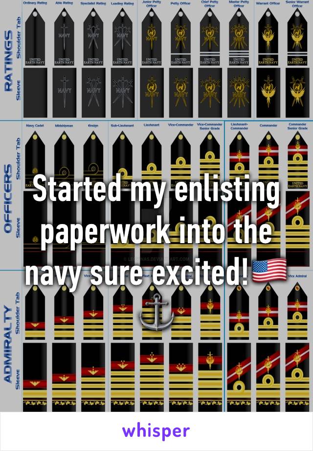 Started my enlisting paperwork into the navy sure excited!🇺🇸⚓️