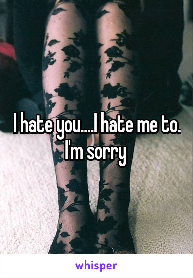 I hate you....I hate me to. I'm sorry 