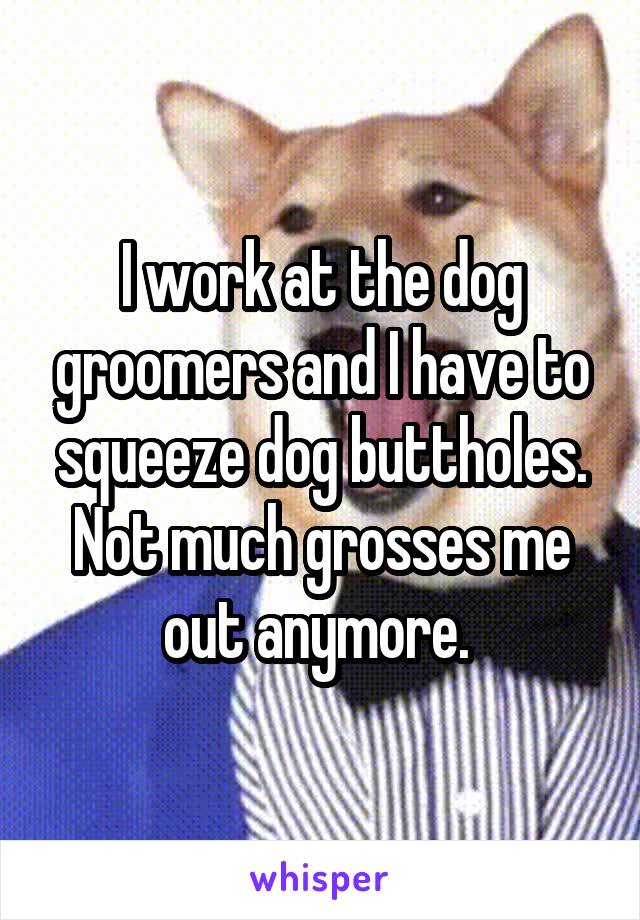 I work at the dog groomers and I have to squeeze dog buttholes. Not much grosses me out anymore. 