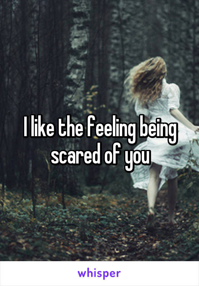 I like the feeling being scared of you