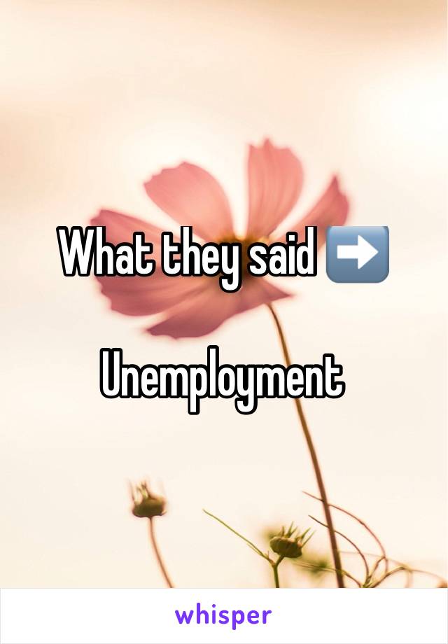 What they said ➡️

Unemployment 