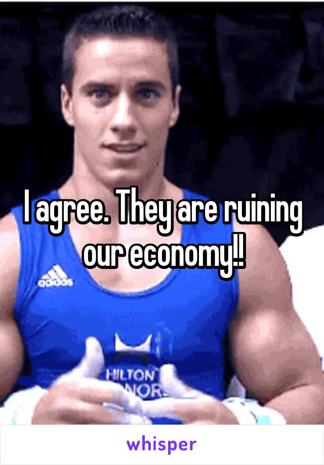 I agree. They are ruining our economy!!