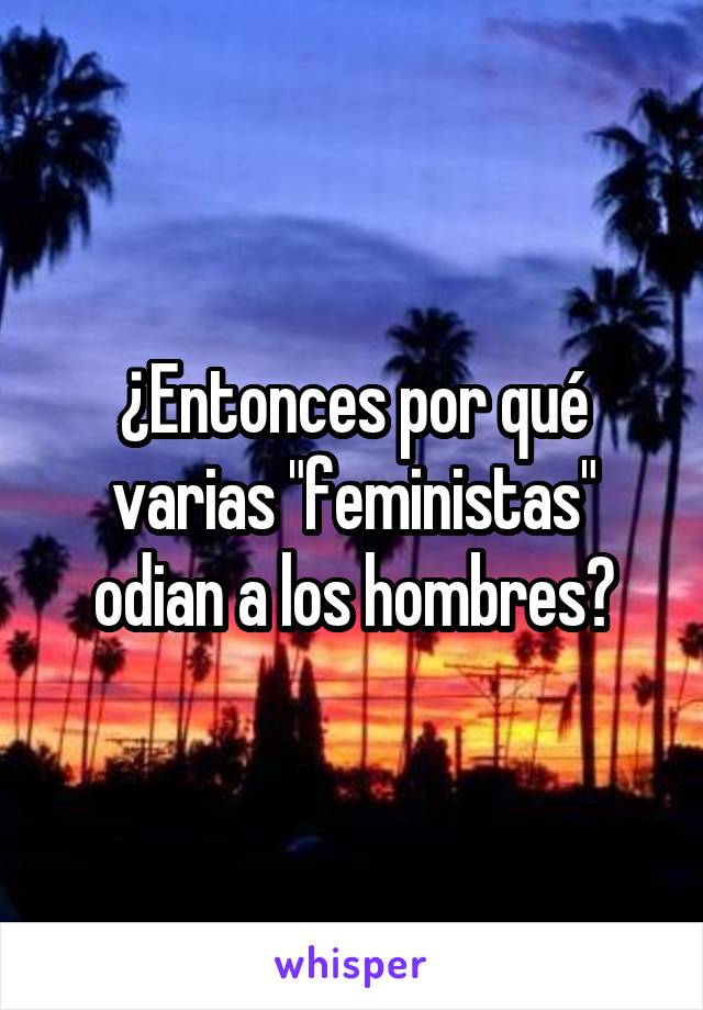 ¿Entonces por qué varias "feministas" odian a los hombres?