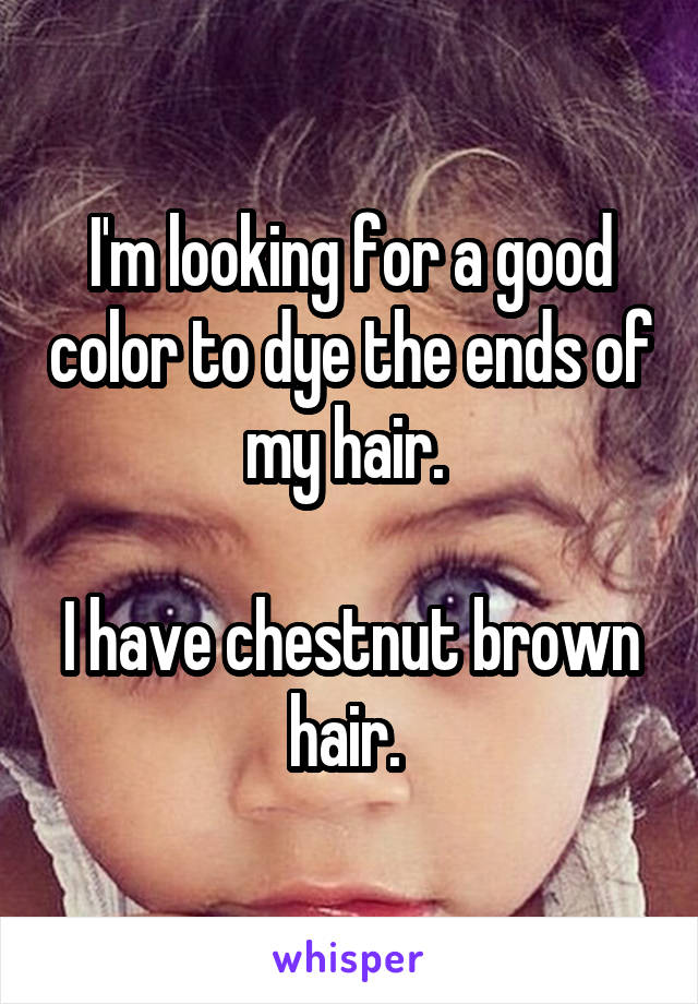 I'm looking for a good color to dye the ends of my hair. 

I have chestnut brown hair. 