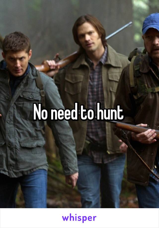 No need to hunt 