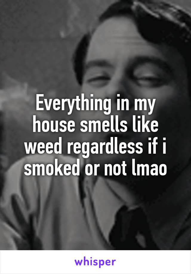 Everything in my house smells like weed regardless if i smoked or not lmao