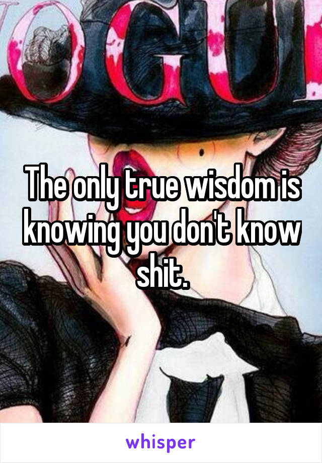 The only true wisdom is knowing you don't know shit.