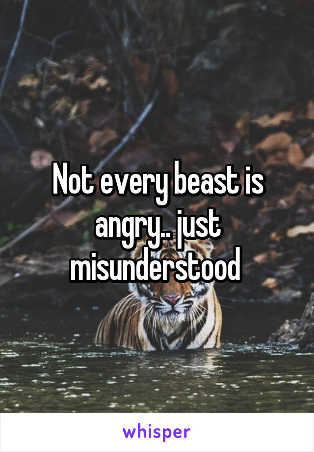 Not every beast is angry.. just misunderstood 