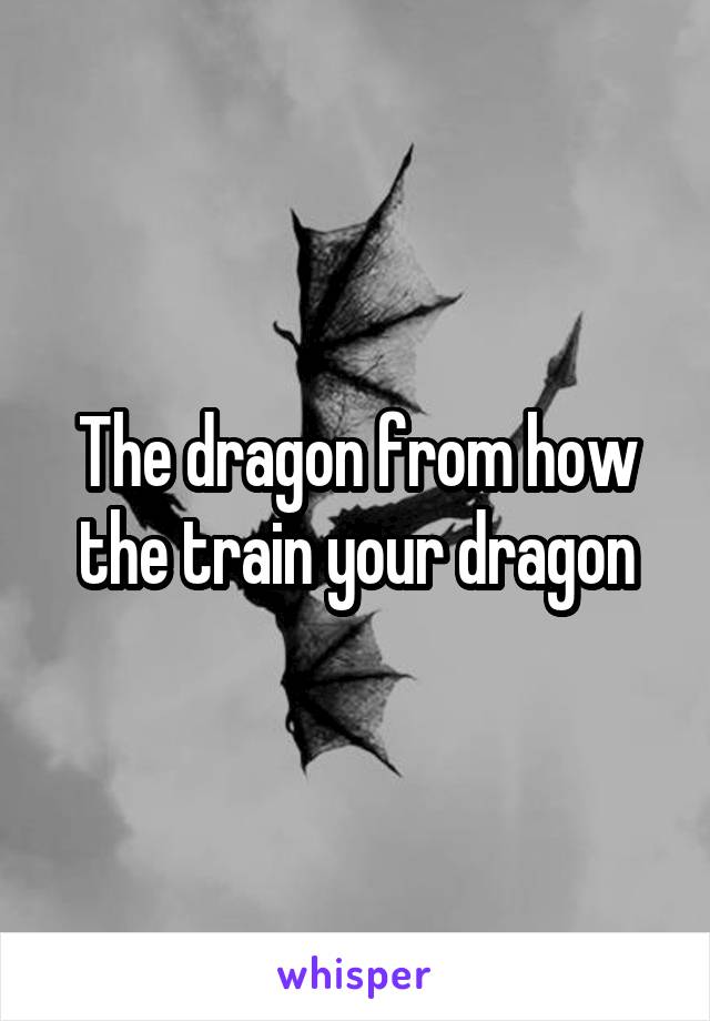 The dragon from how the train your dragon