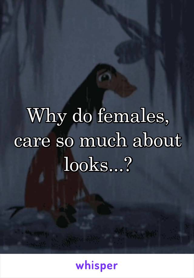 Why do females, care so much about looks...?