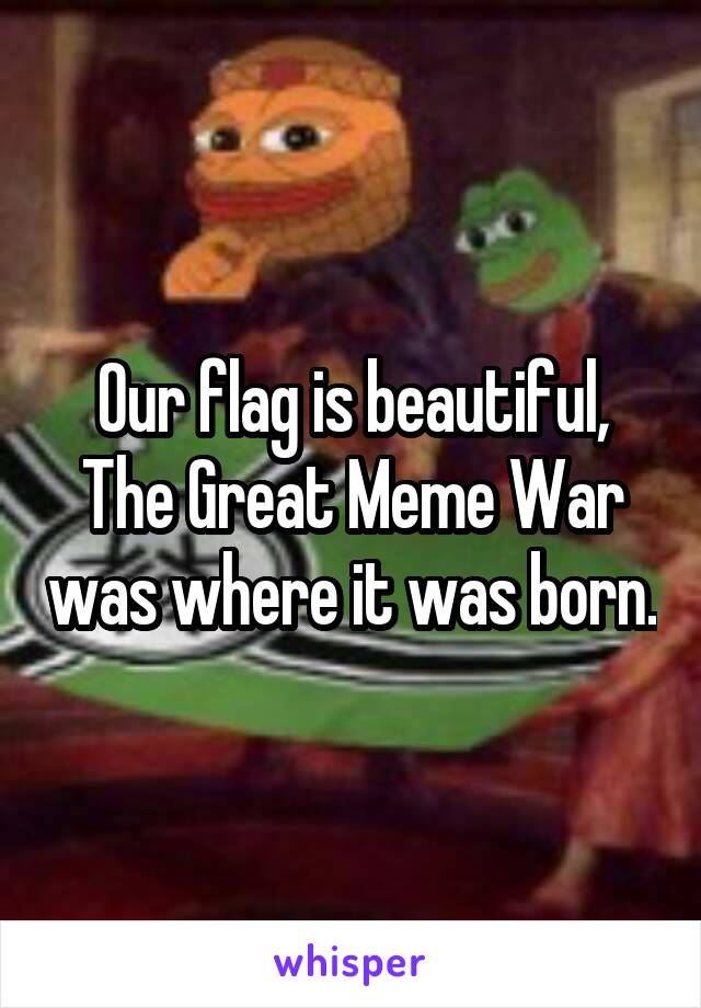 Our flag is beautiful, The Great Meme War was where it was born.