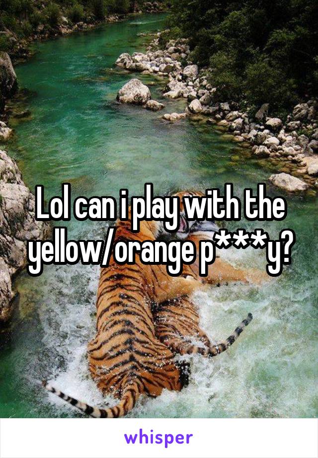 Lol can i play with the yellow/orange p***y?