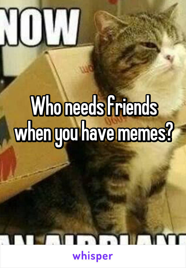 Who needs friends when you have memes? 