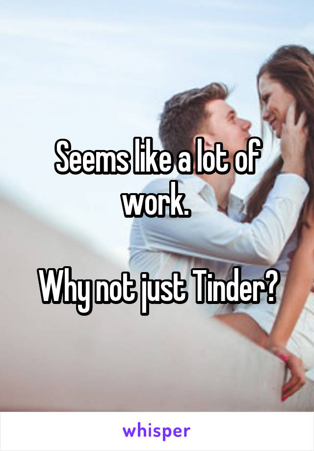 Seems like a lot of work. 

Why not just Tinder?