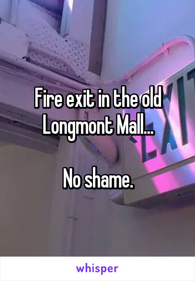 Fire exit in the old Longmont Mall...

No shame.