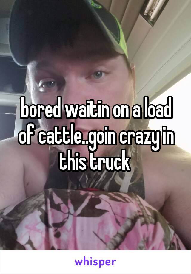 bored waitin on a load of cattle..goin crazy in this truck 