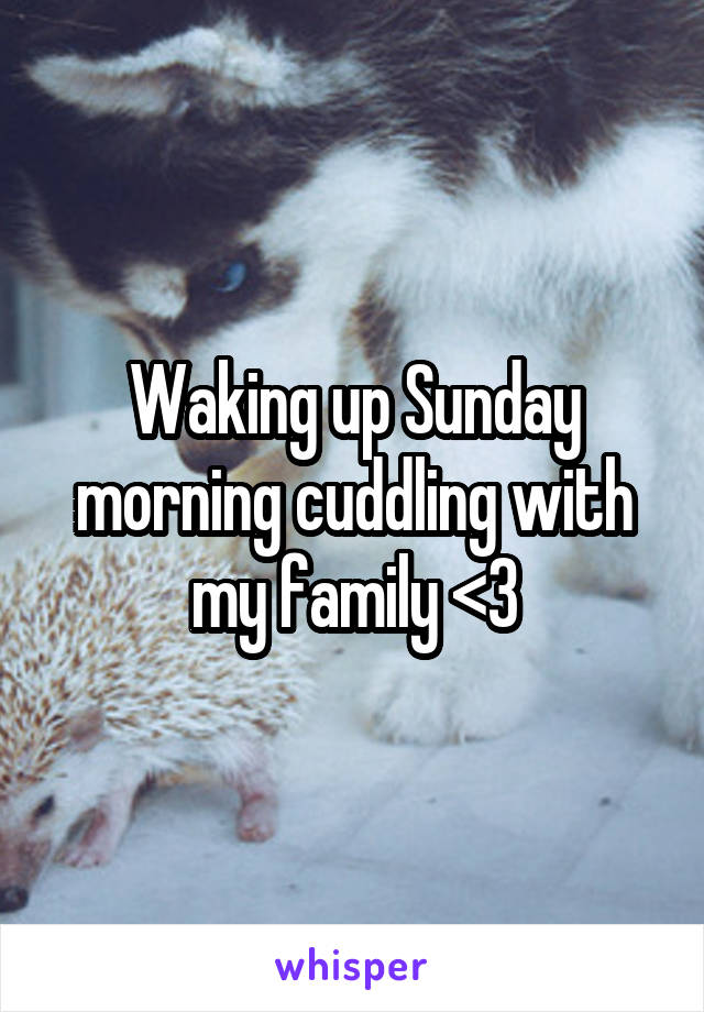 Waking up Sunday morning cuddling with my family <3