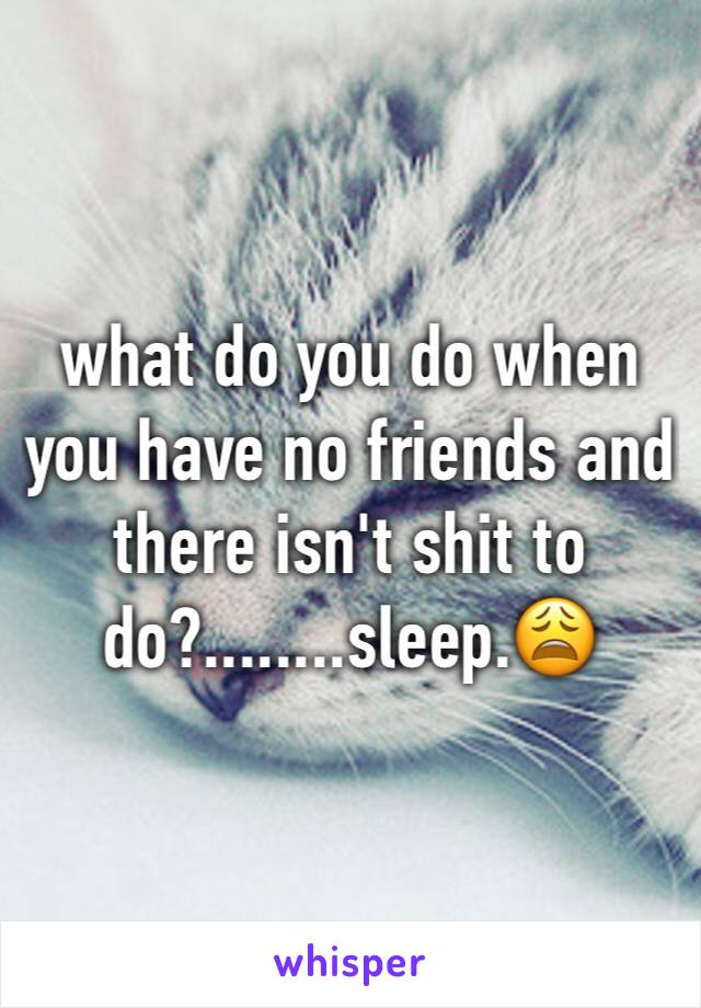 what do you do when you have no friends and there isn't shit to do?........sleep.😩