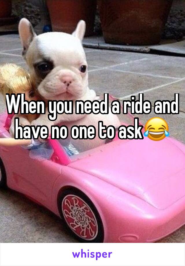 When you need a ride and have no one to ask😂