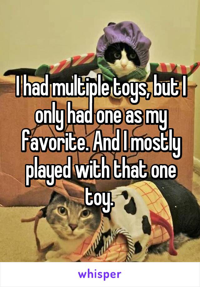 I had multiple toys, but I only had one as my favorite. And I mostly played with that one toy. 