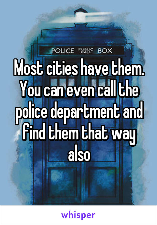 Most cities have them. You can even call the police department and find them that way also