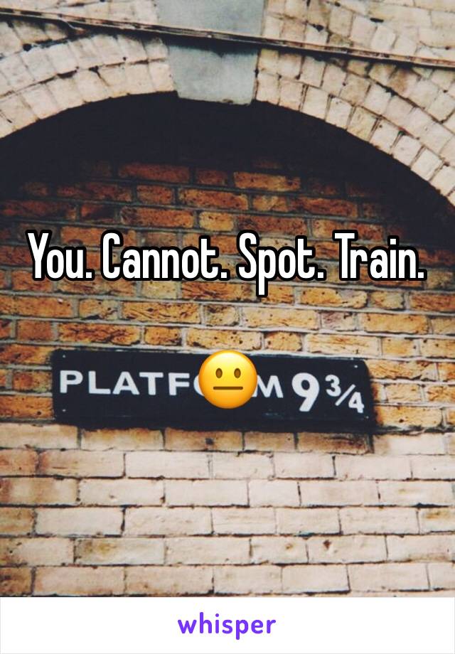 You. Cannot. Spot. Train.

😐