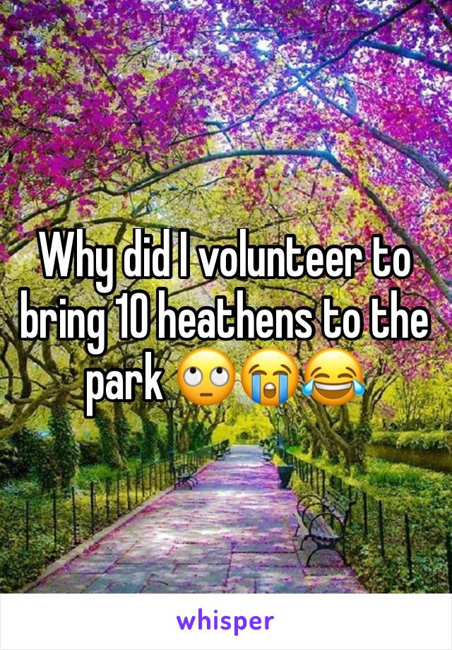 Why did I volunteer to bring 10 heathens to the park 🙄😭😂