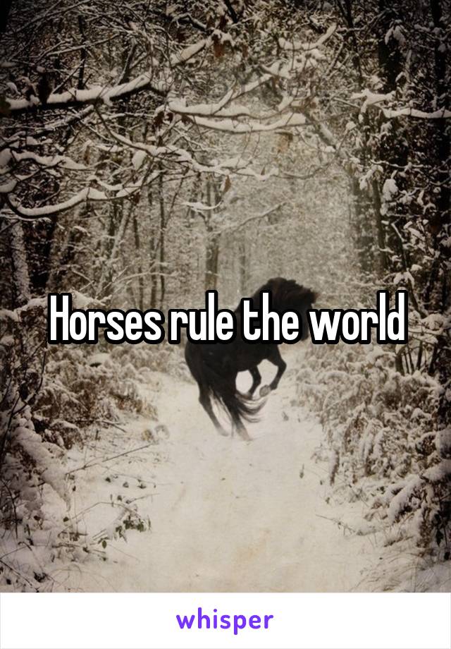 Horses rule the world