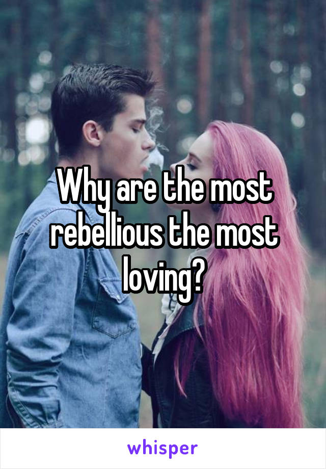 Why are the most rebellious the most loving?