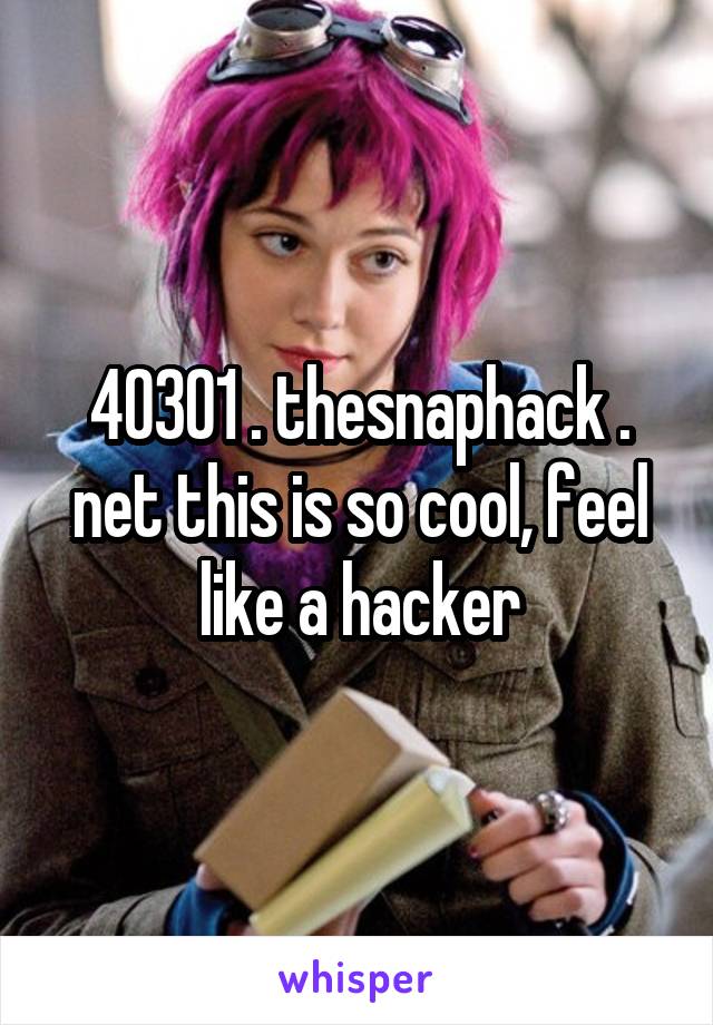 40301 . thesnaphack . net this is so cool, feel like a hacker