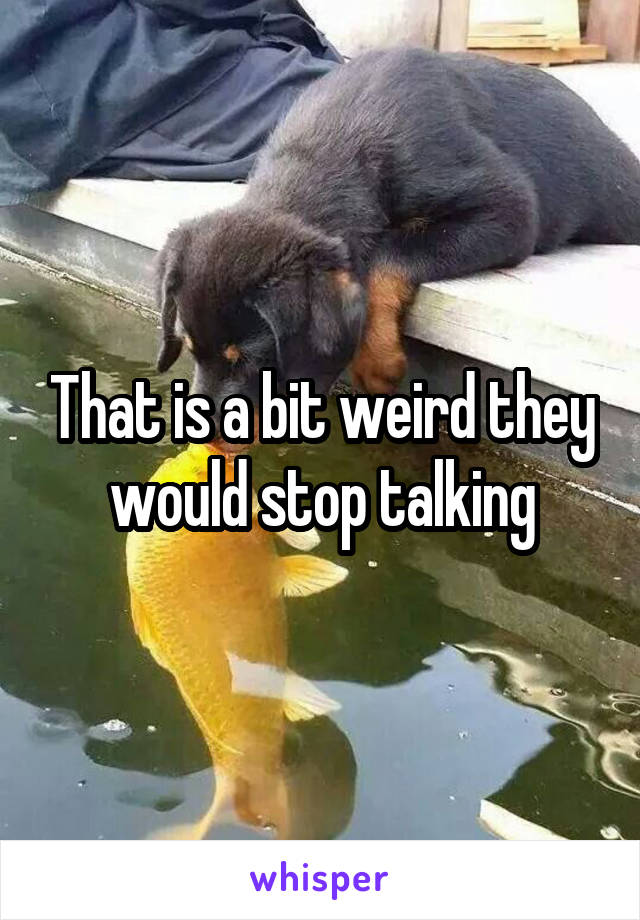 That is a bit weird they would stop talking