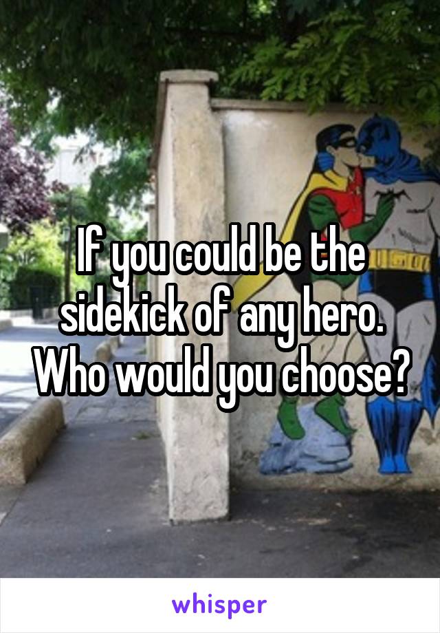 If you could be the sidekick of any hero. Who would you choose?