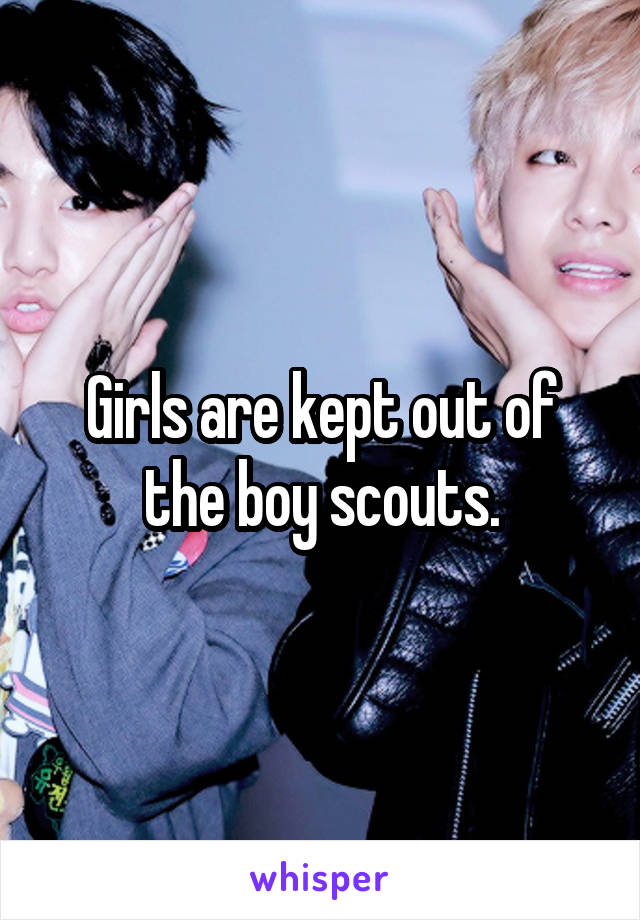 Girls are kept out of the boy scouts.