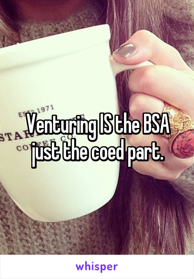 Venturing IS the BSA just the coed part.