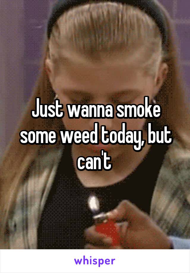 Just wanna smoke some weed today, but can't 