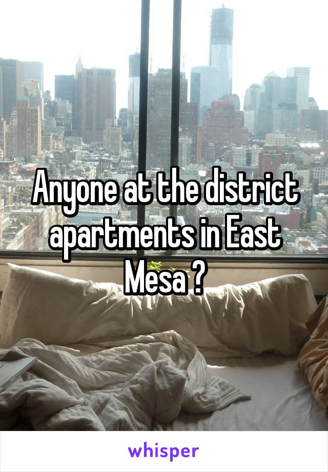 Anyone at the district apartments in East Mesa ?