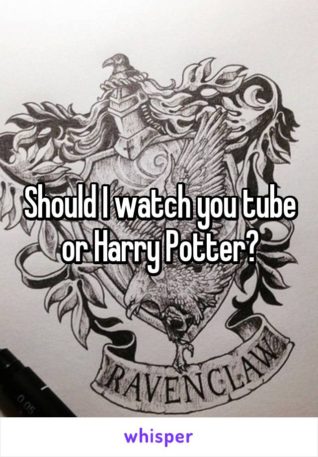 Should I watch you tube or Harry Potter?