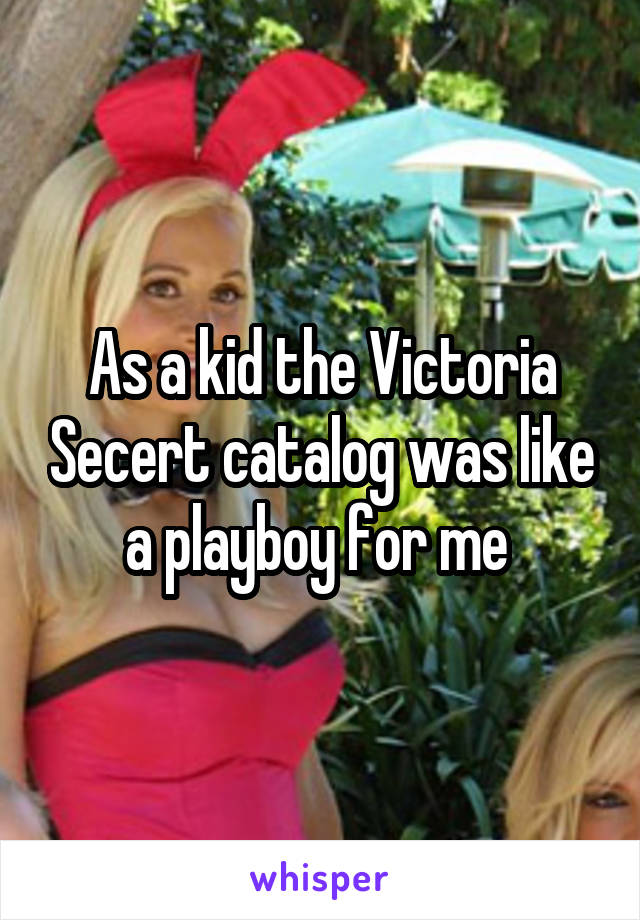 As a kid the Victoria Secert catalog was like a playboy for me 