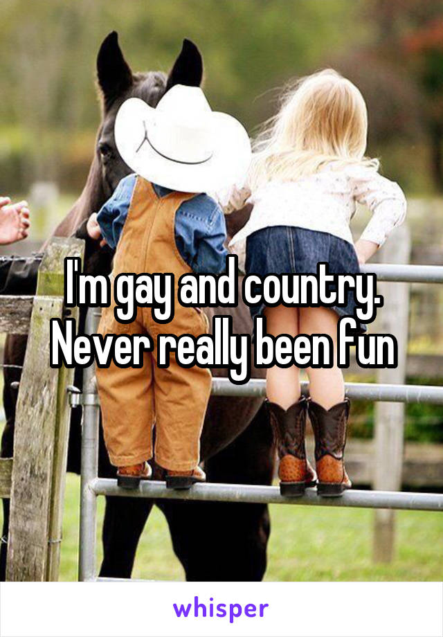 I'm gay and country. Never really been fun