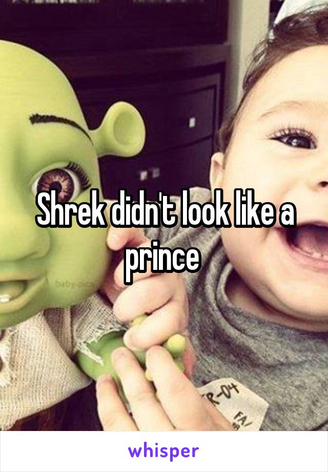 Shrek didn't look like a prince 