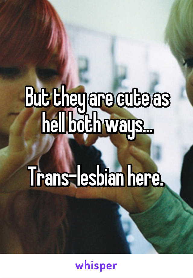 But they are cute as hell both ways...

Trans-lesbian here. 