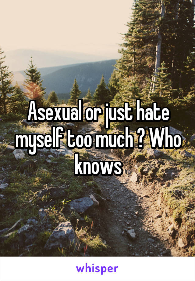 Asexual or just hate myself too much ? Who knows