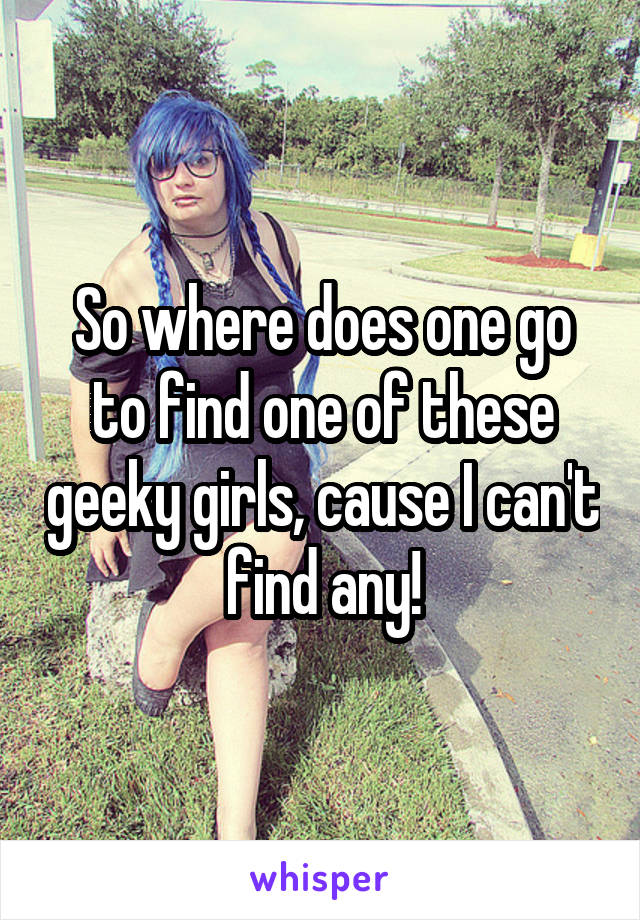 So where does one go to find one of these geeky girls, cause I can't find any!