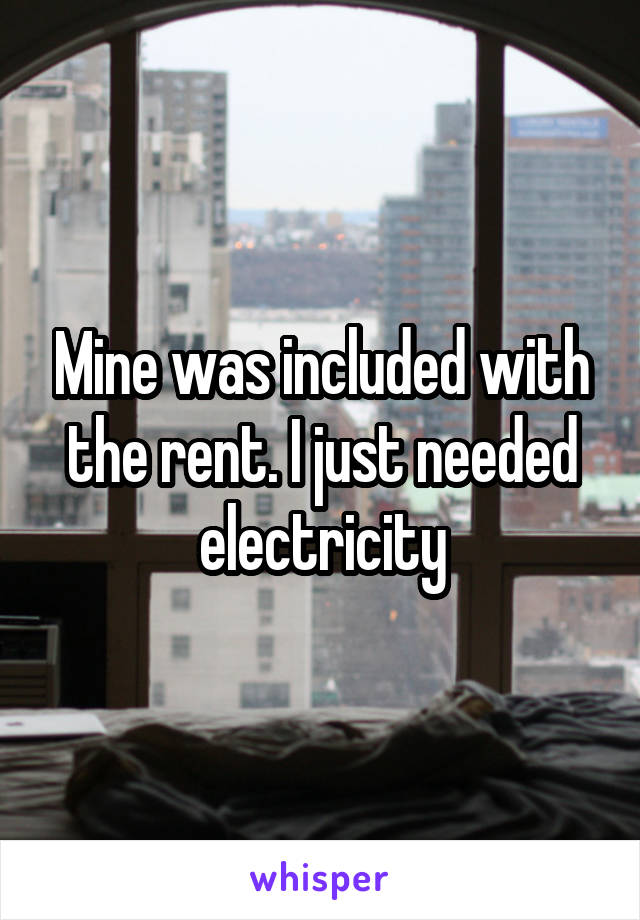 Mine was included with the rent. I just needed electricity