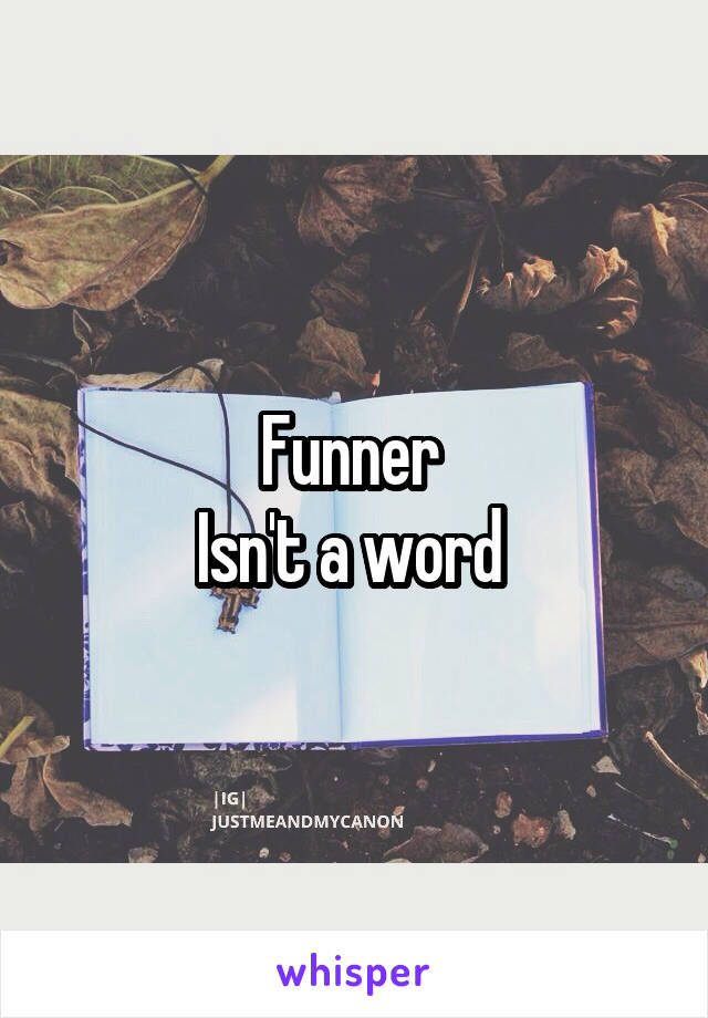 Funner 
Isn't a word 