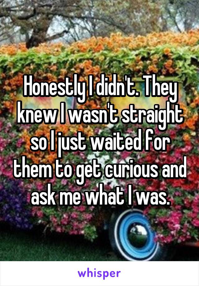 Honestly I didn't. They knew I wasn't straight so I just waited for them to get curious and ask me what I was.