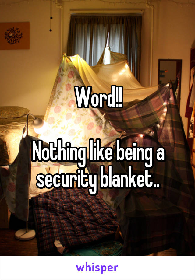 Word!!

Nothing like being a security blanket..