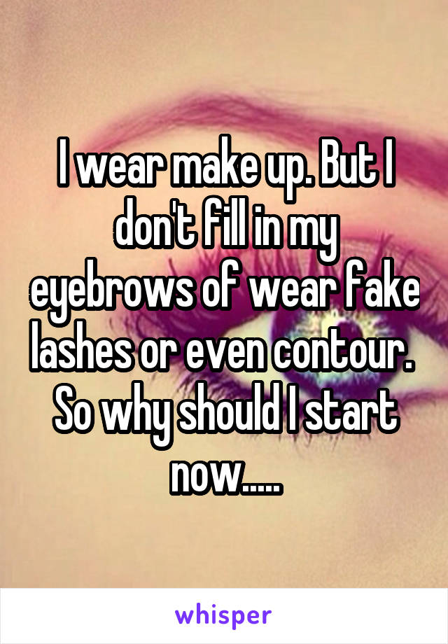I wear make up. But I don't fill in my eyebrows of wear fake lashes or even contour. 
So why should I start now.....