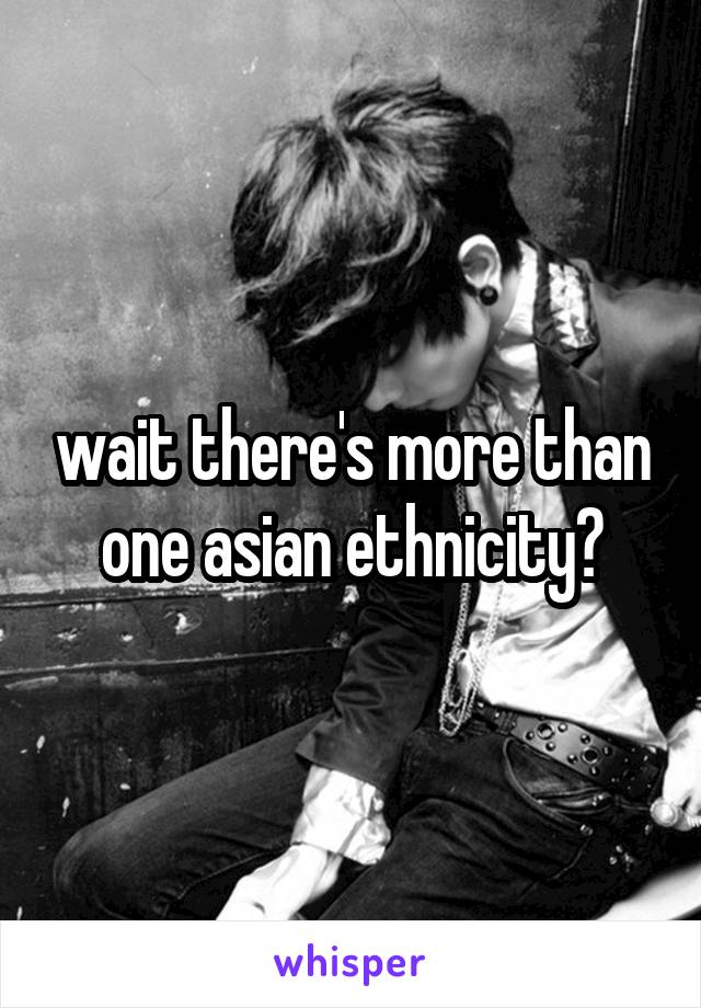 wait there's more than one asian ethnicity?