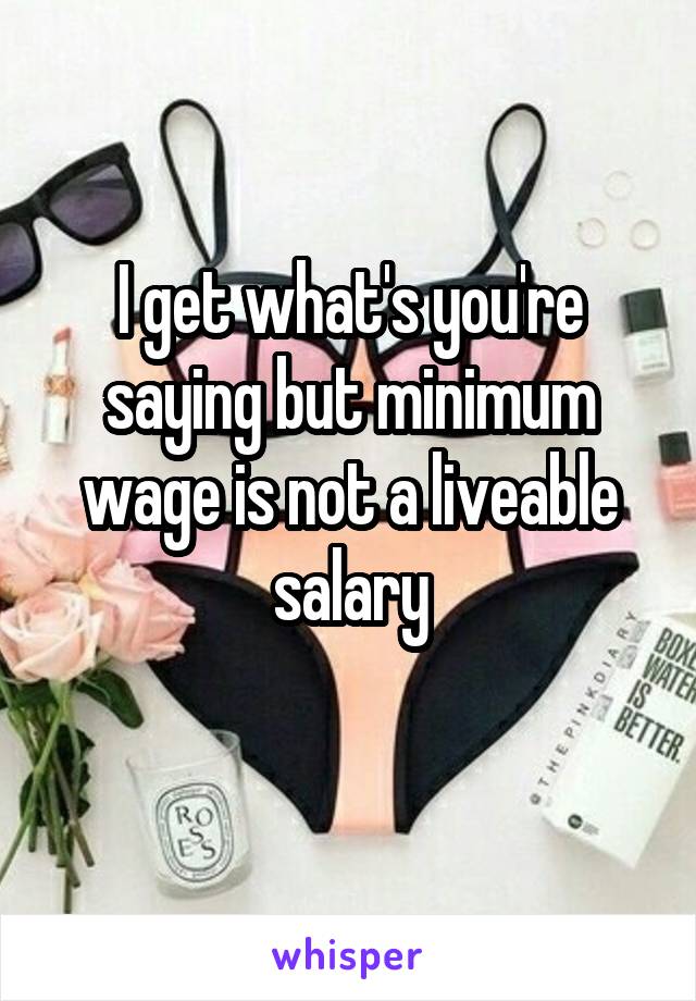 I get what's you're saying but minimum wage is not a liveable salary
